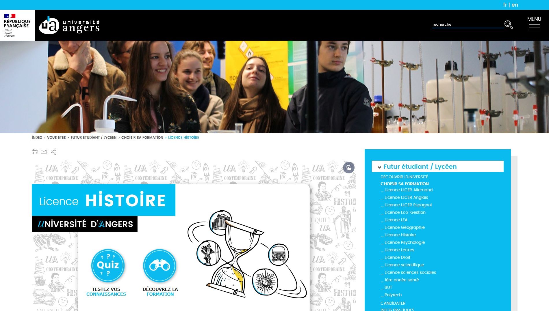 Capture d'écran modules de découverte